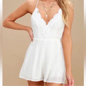 Lulu's White Lace Jumpsuit